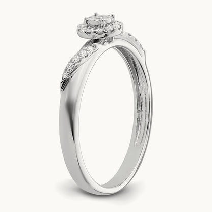 Complete Diamond Trio Engagement Ring, 14K White Gold