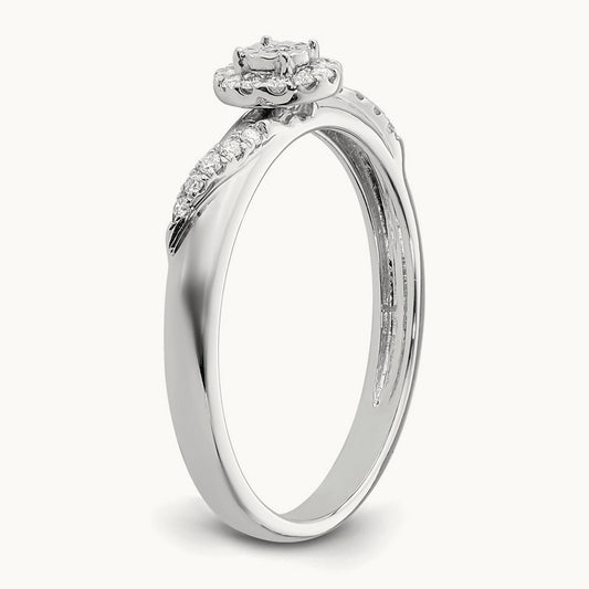 Complete Diamond Trio Engagement Ring, 14K White Gold