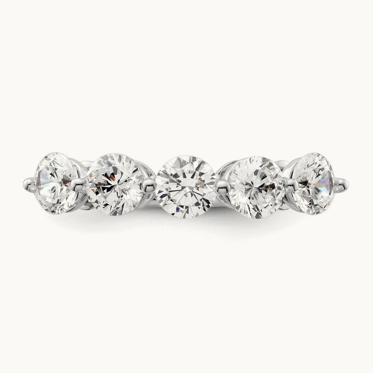 5-Stone Diamond Band, 14K White Gold