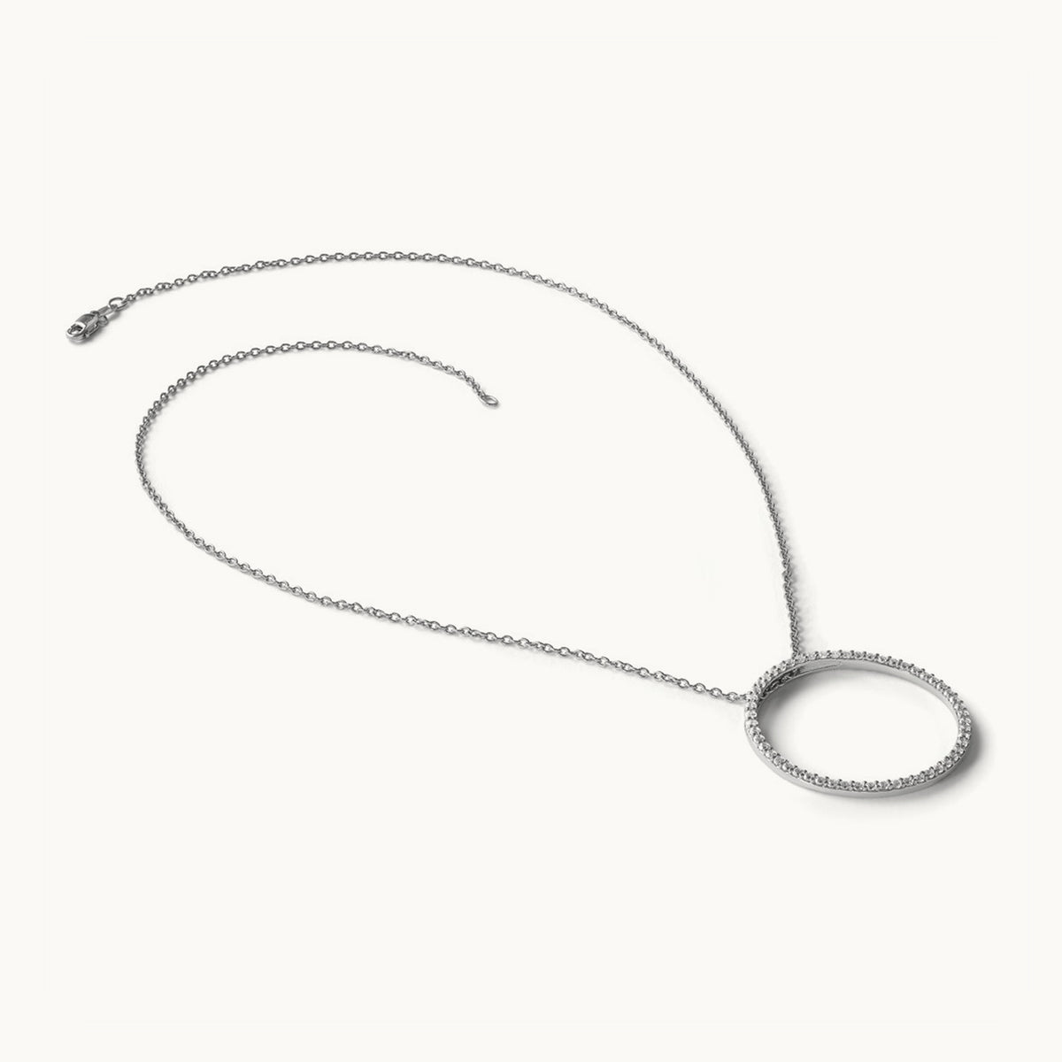Circle Slide Necklace, 1-3 ct Lab-Grown Diamond — 14K White Gold