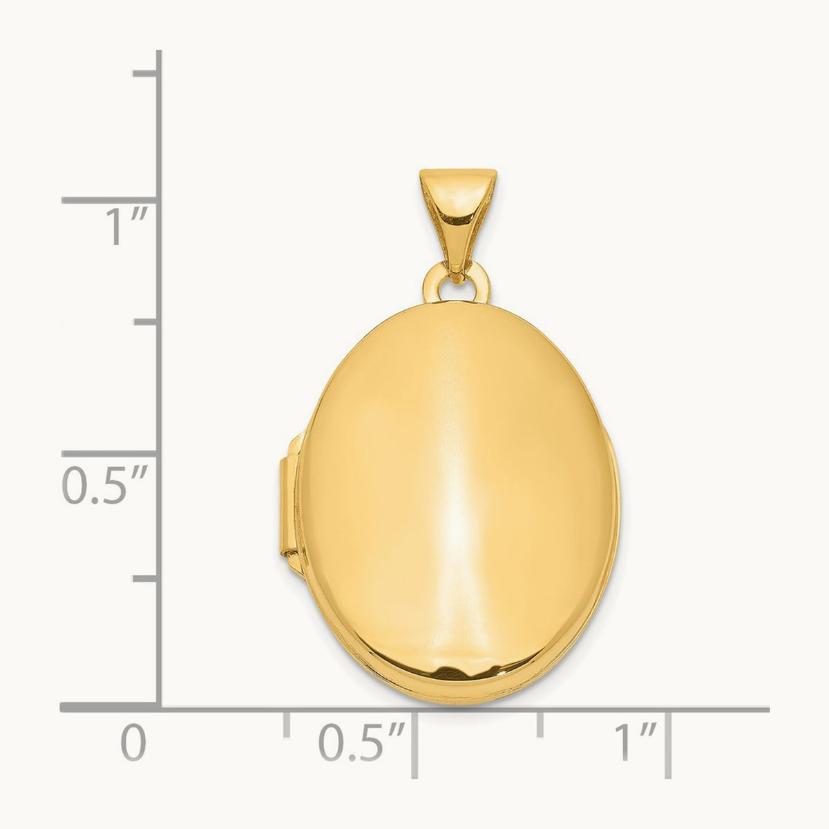 Polished Oval Locket — 14K Yellow Gold