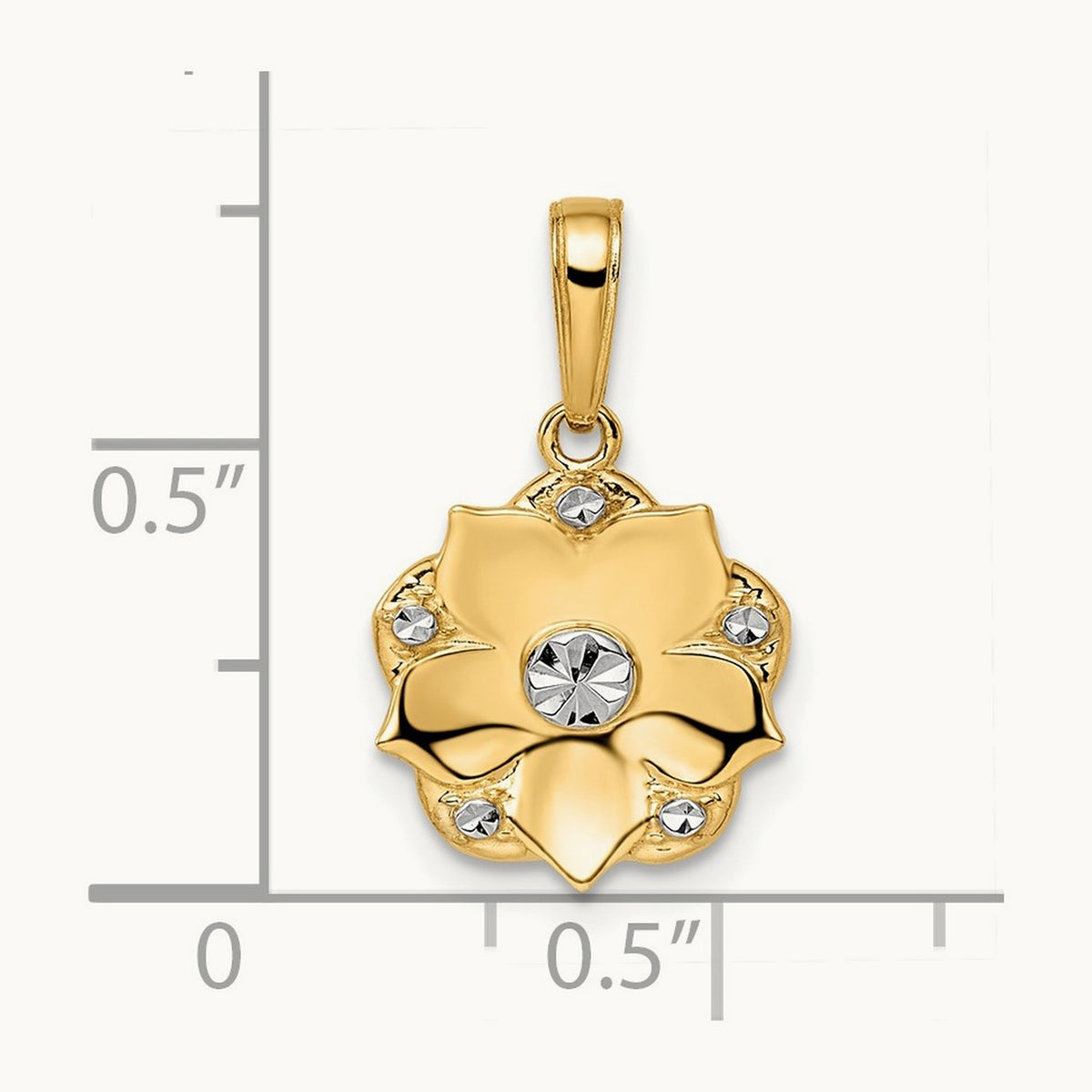 and Diamond-cut Flower Pendant — photo set