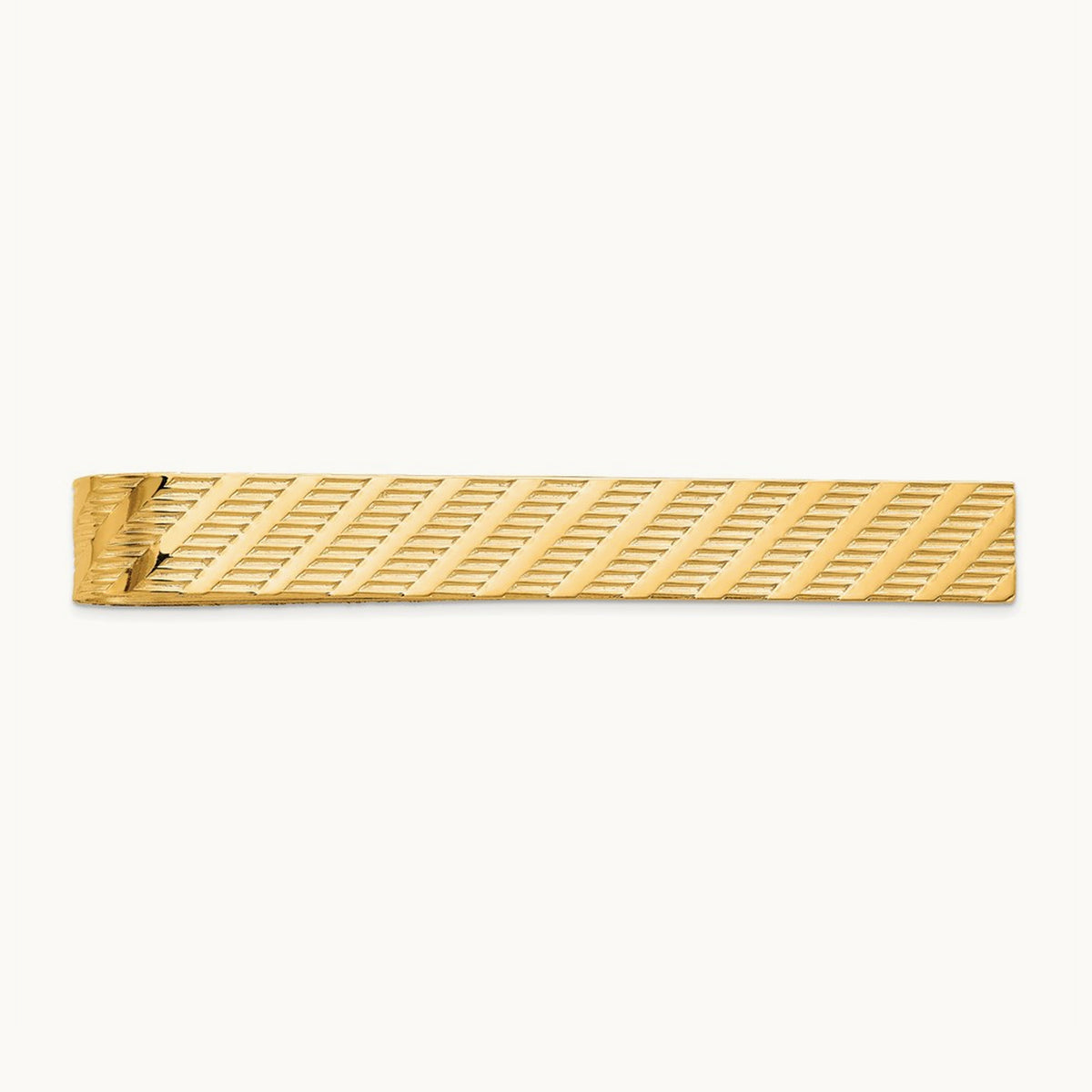 Textured Tie Bar, 14K