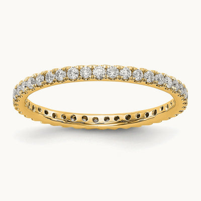 Polished U Shared Prong Diamond Eternity Band, 0.50 ct tw, 14K Gold — 14K Yellow Gold