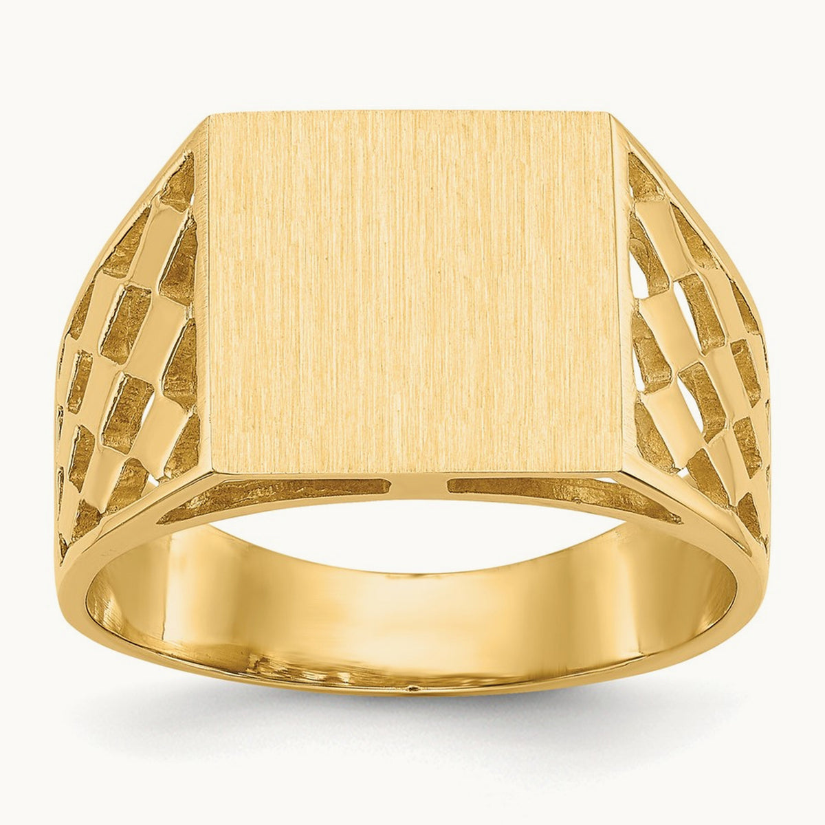 Open Back Mens Signet Ring — photo set