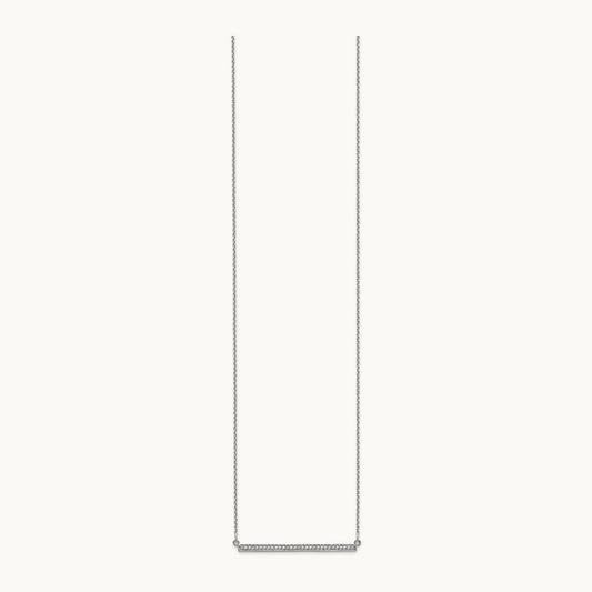Diamond Bar Necklace, 14K White Gold