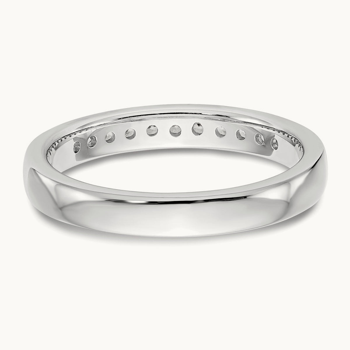11-Stone Diamond Channel Band, 14K White Gold