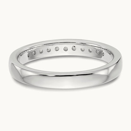 11-Stone Diamond Channel Band, 14K White Gold