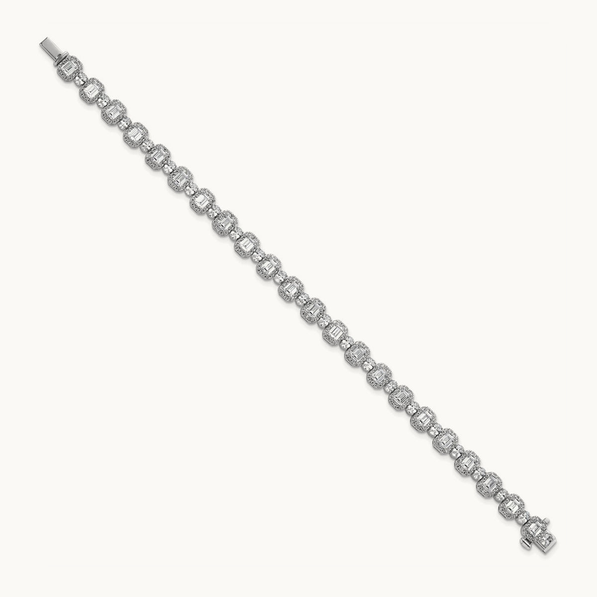Fashion Tennis Bracelet, 8.00 ct tw Lab-Grown Diamond — 14K White Gold