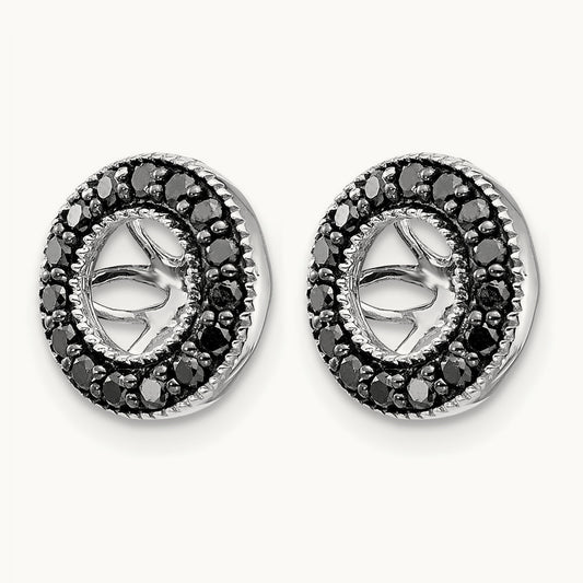 1/4ct Black Diamond Earring Jackets, 14K White Gold