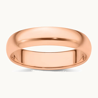 14K Rose Gold 5mm Half-Round Wedding Band