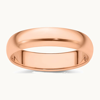 14K Rose Gold 5mm Half-Round Wedding Band