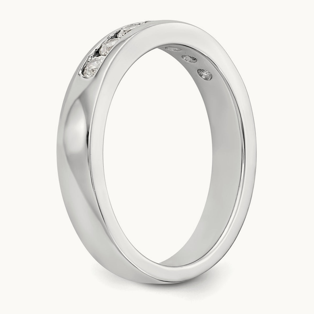 7- Stone Channel Band Mounting, 2.4mm, 14K White Gold