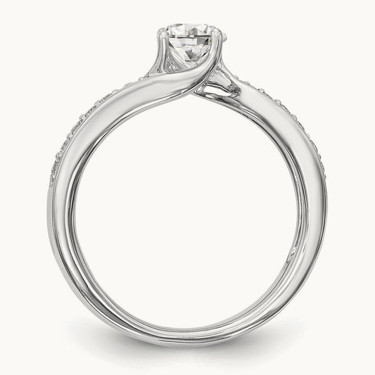 Round Semi-Mount Bypass Engagement Ring, 0.15 ct tw