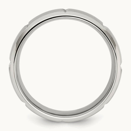 Brushed and Polished Grooved Band, 8mm, Titanium