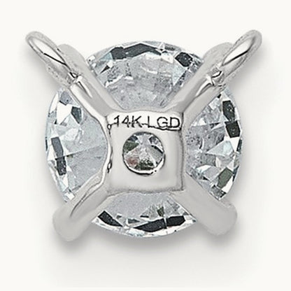 Round Four-Prong Chain Slide Pendant, 0.50 ct tw Lab-Grown Diamond