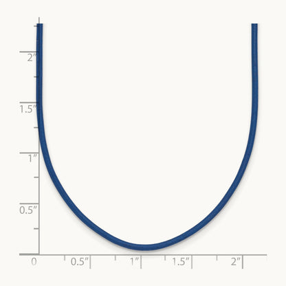 18in Royal Blue Leather Cord Necklace, 1.5mm, 14K