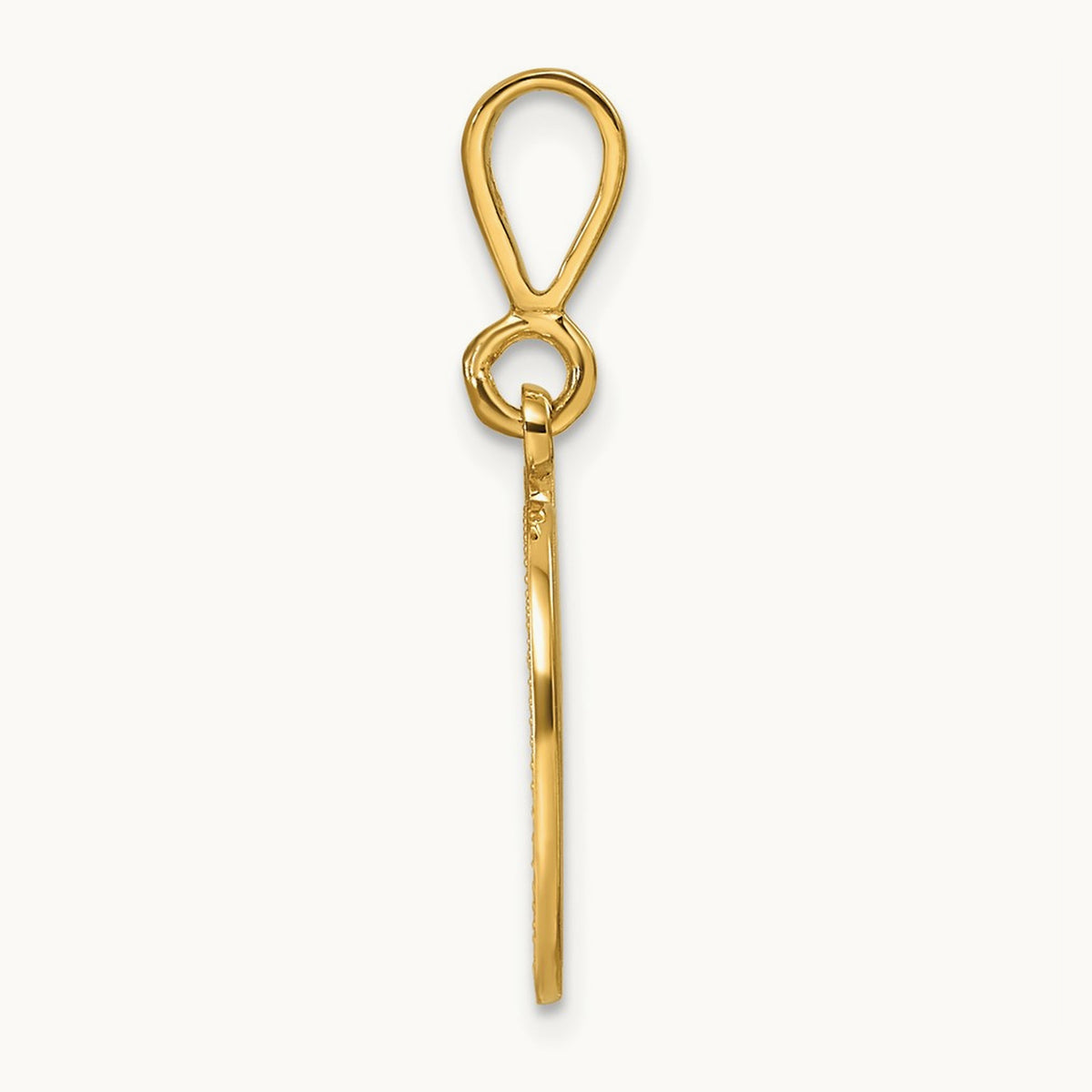 Polished Script Filigree Initial Pendant — O