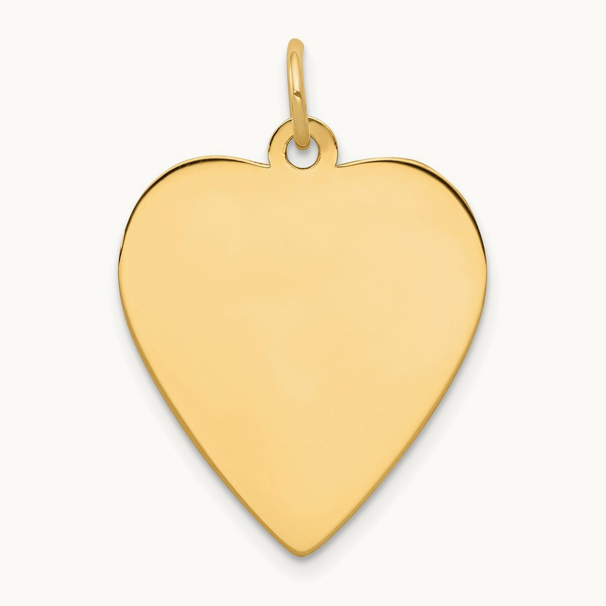 Plain .013 Gauge Engravable Heart Disc Charm — 27mm