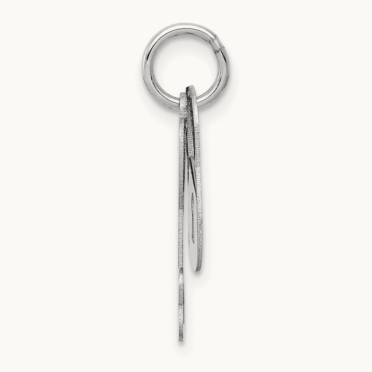 Polished Moveable Lock and Heart Key Charm, 14K White Gold