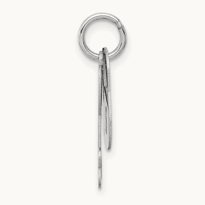 Polished Moveable Lock and Heart Key Charm, 14K White Gold
