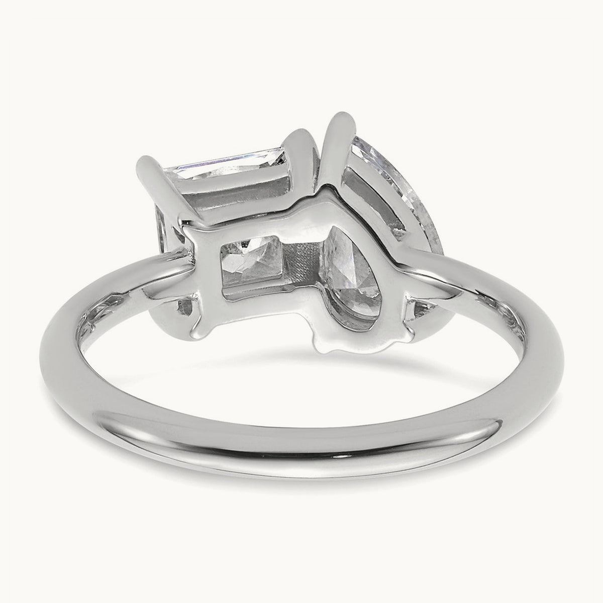 Princess & Pear 2 Stone Engagement Ring, 2.00 ct tw Lab-Grown Diamond — 14K White Gold