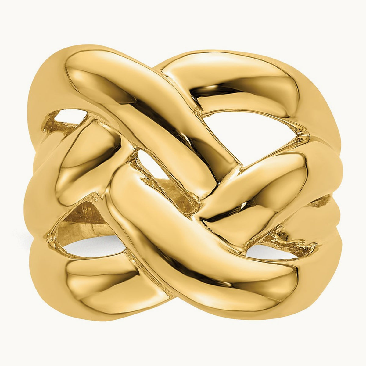 Polished Bold Basket Weave Dome Ring, 14K