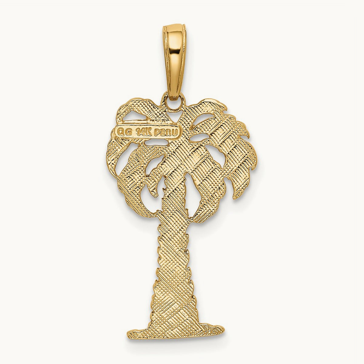 Palm Tree Pendant — 14K Yellow Gold