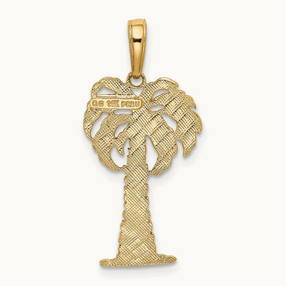 Palm Tree Pendant — 14K Yellow Gold