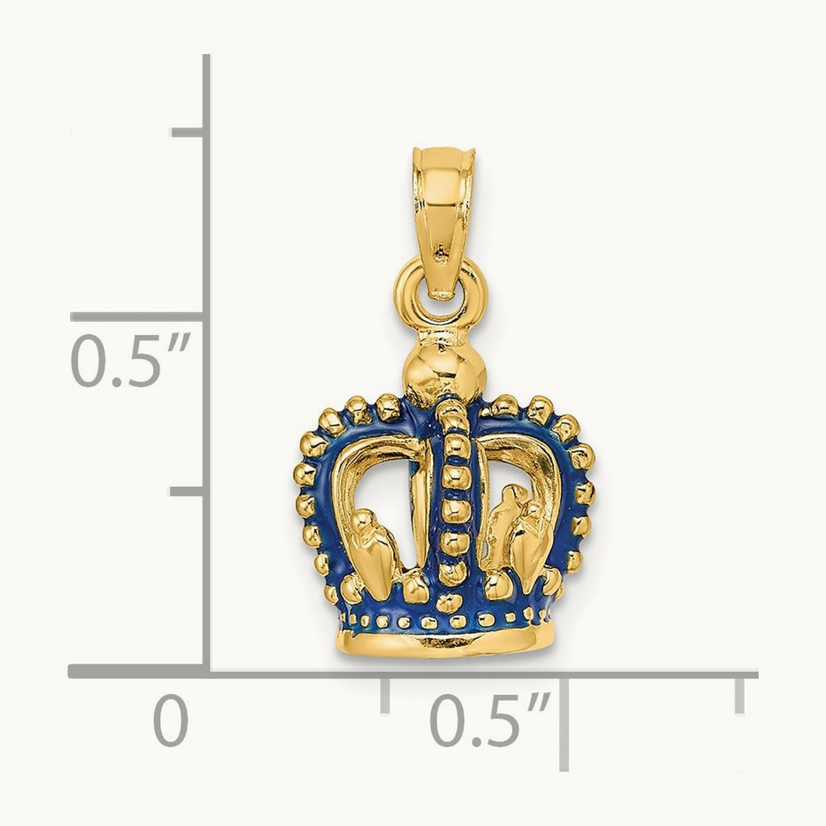 3-D Blue Enamel Crown Charm — 19.8mm