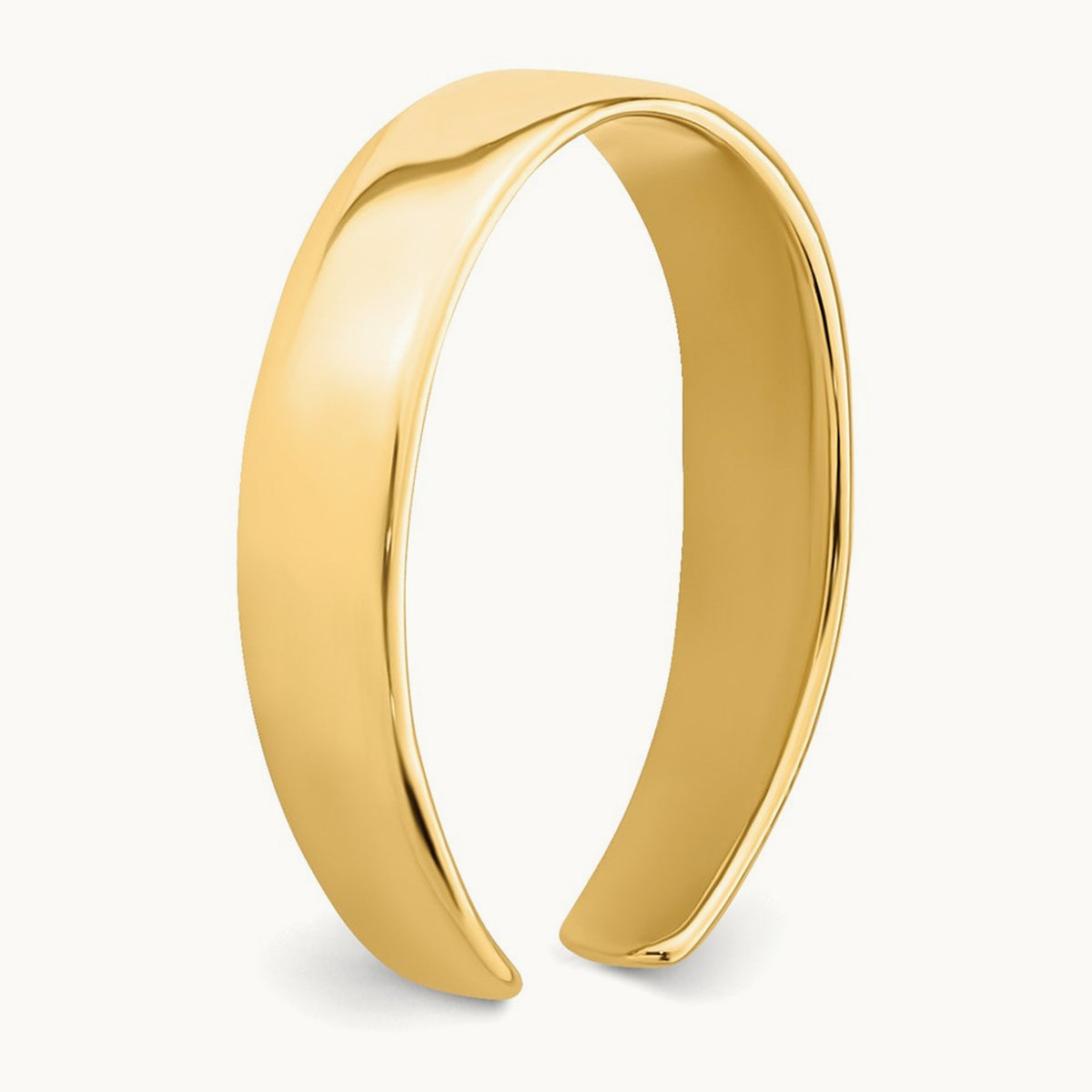 Adjustable Polished Band Toe Ring — 14K Yellow Gold