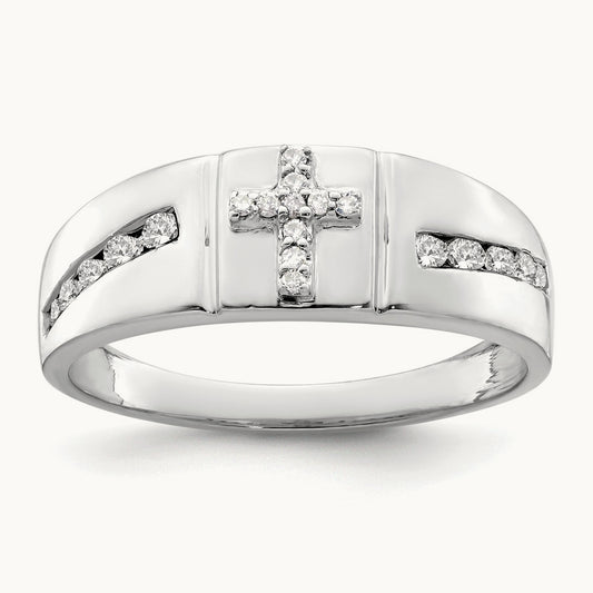 Cross Men's Band, 0.25 ct tw Lab-Grown Diamond