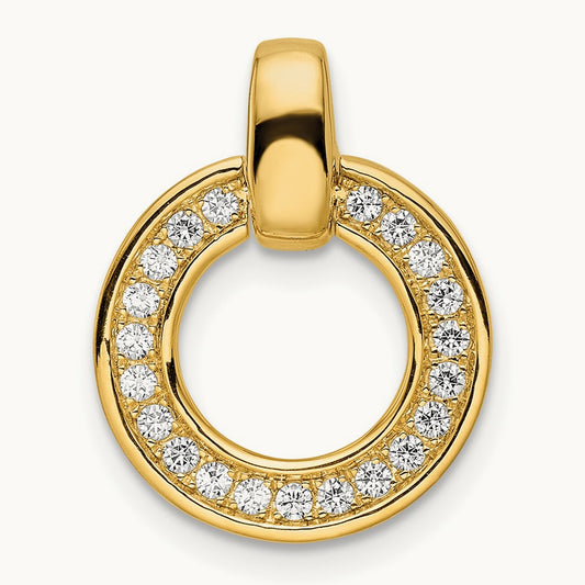 Polished Round Diamond Chain Slide, 14K