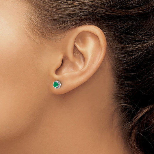 Diamond and Emerald Stud w/ Jacket Earrings — photo set