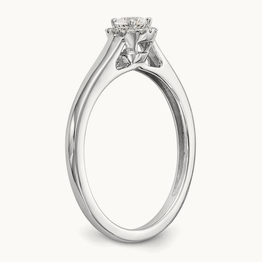 Round Semi-Mount Halo Engagement Ring, 0.05 ct tw