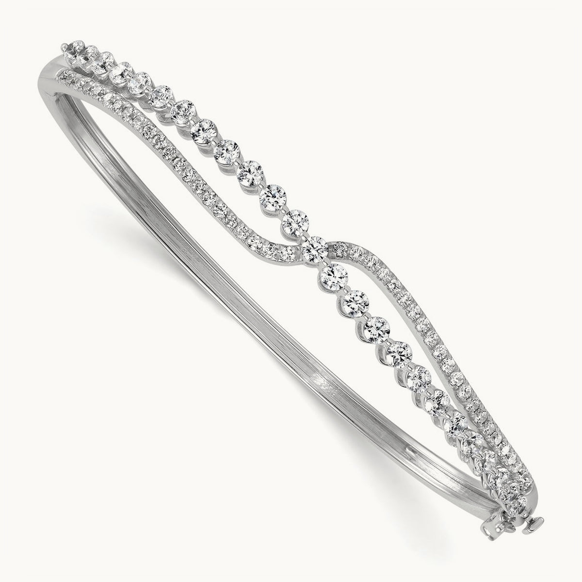 Bangle, 2.00 ct tw Lab-Grown Diamond — 14K White Gold