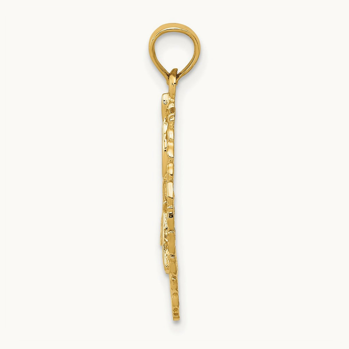 Solid Polished Framed Gymnast Pendant, 14K