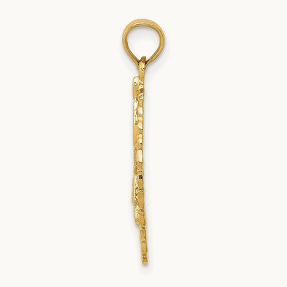 Solid Polished Framed Gymnast Pendant, 14K