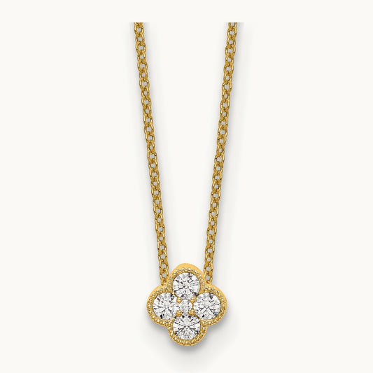 Bloom Pendant Necklace, 0.25 ct tw Lab-Grown Diamond — 18 in