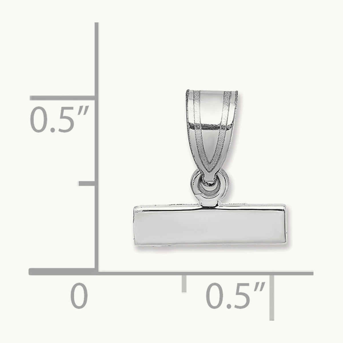 Small Polished Top Charm, 14K White Gold