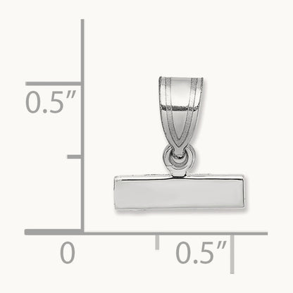Small Polished Top Charm, 14K White Gold