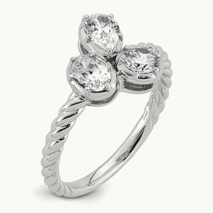 3 Stone Fashion Ring, 1.00 ct tw Lab-Grown Diamond
