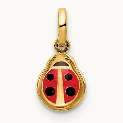 Enamel Ladybug Charm, 14K
