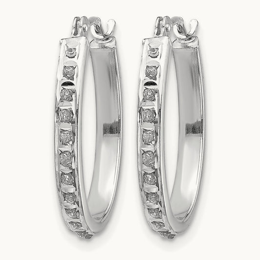 WG Diamond Fascination Diamond Dust/Accent Oval Hoop Earrings, 14K