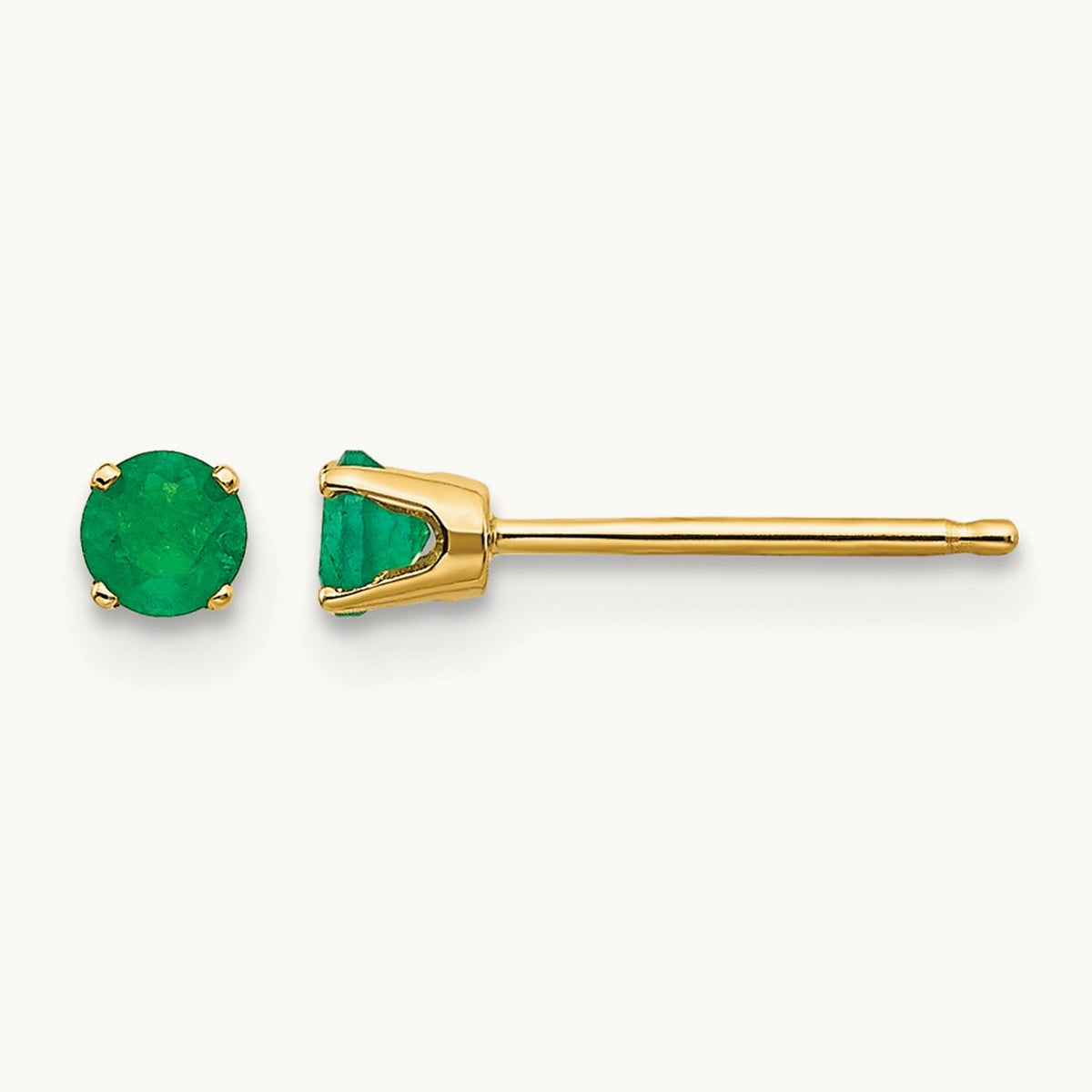 May/Emerald Post Earrings — 3mm