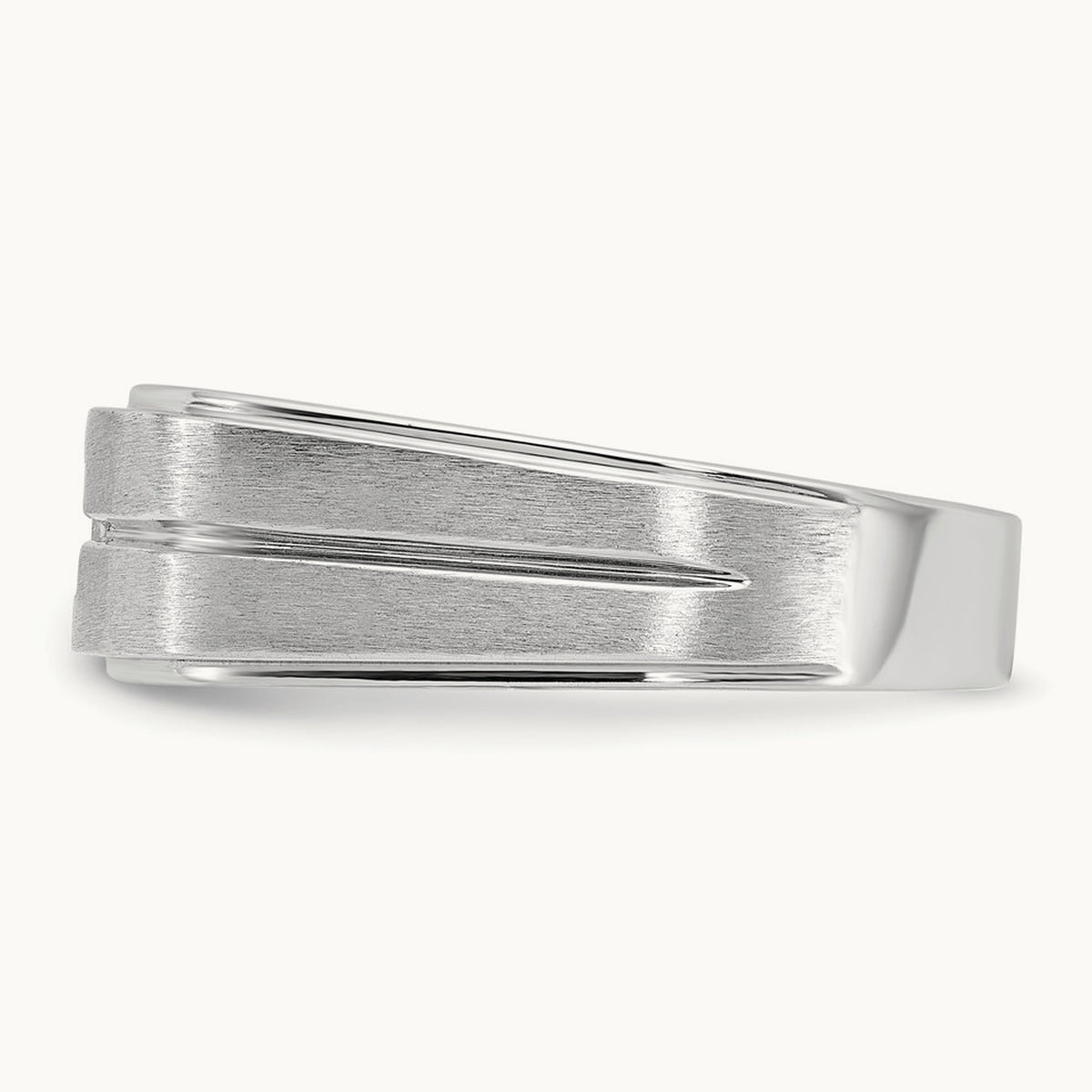 IBGoodman Men's Polished/Satin Diamond Complete Ring, 14K White Gold
