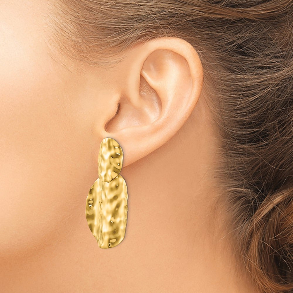 Polished Hammered Dangle Earrings — photo set