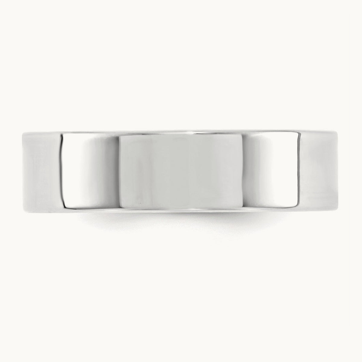 Standard Flat Comfort Fit Band, 6mm, 10K White Gold