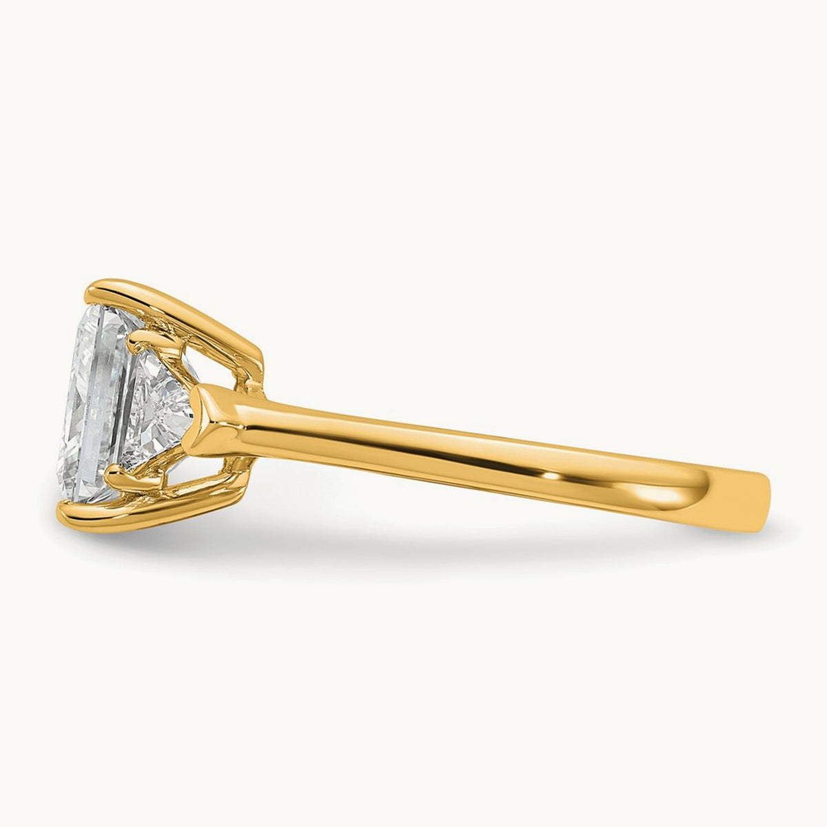 Princess/Trillion Engagement Ring, 1.50-4.00 ct tw Lab-Grown Diamond — 3 1/8 ct, 14K Yellow Gold