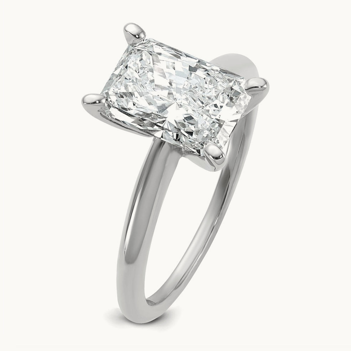 Radiant Solitaire Engagement Ring, 0.50-5.00 ct tw Lab-Grown Diamond — 2 1/2 ct, 14K White Gold